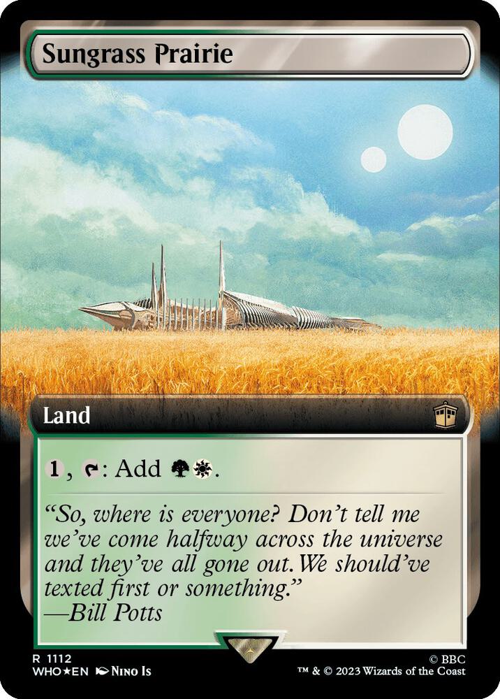 Sungrass Prairie (Extended Art) (Surge Foil) (1112) [Doctor Who] [Extended Art]