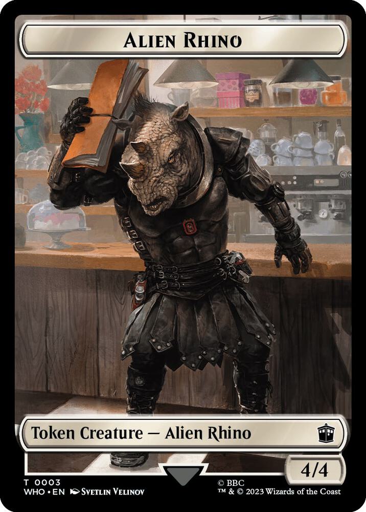 Alien Rhino // Clue (0021) Double-Sided Token (3 // 21) [Doctor Who]