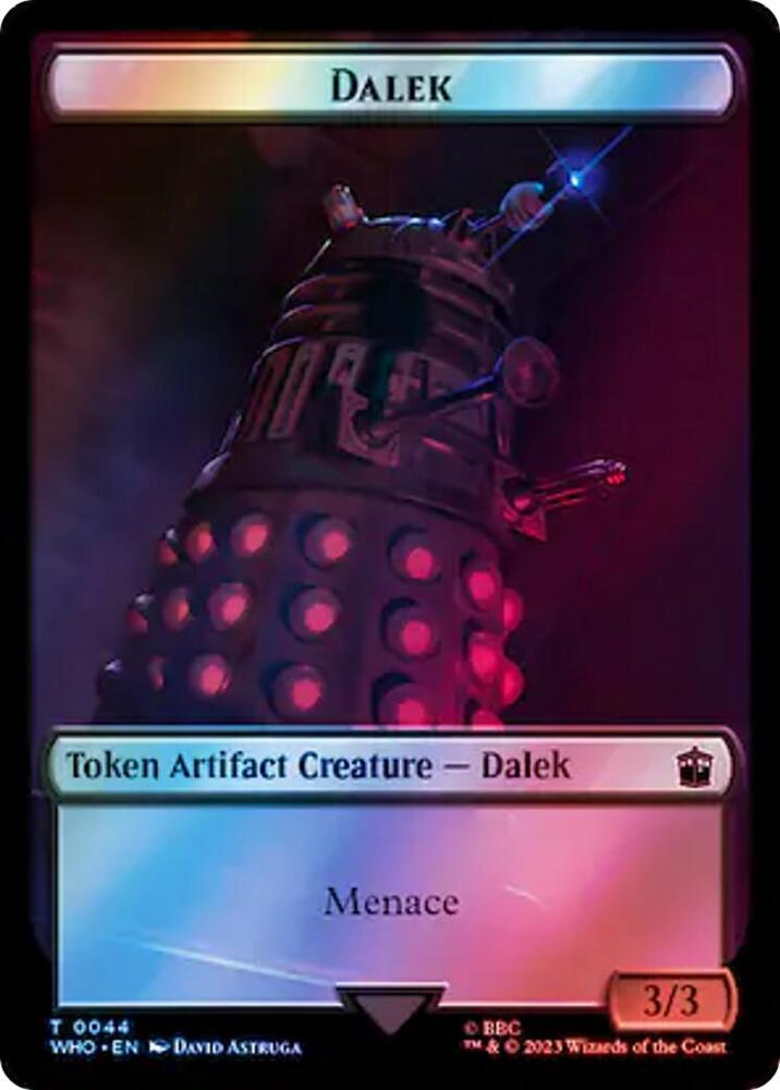 Dalek // Treasure (0062) Double-Sided Token (Surge Foil) (44 // 62) [Doctor Who]