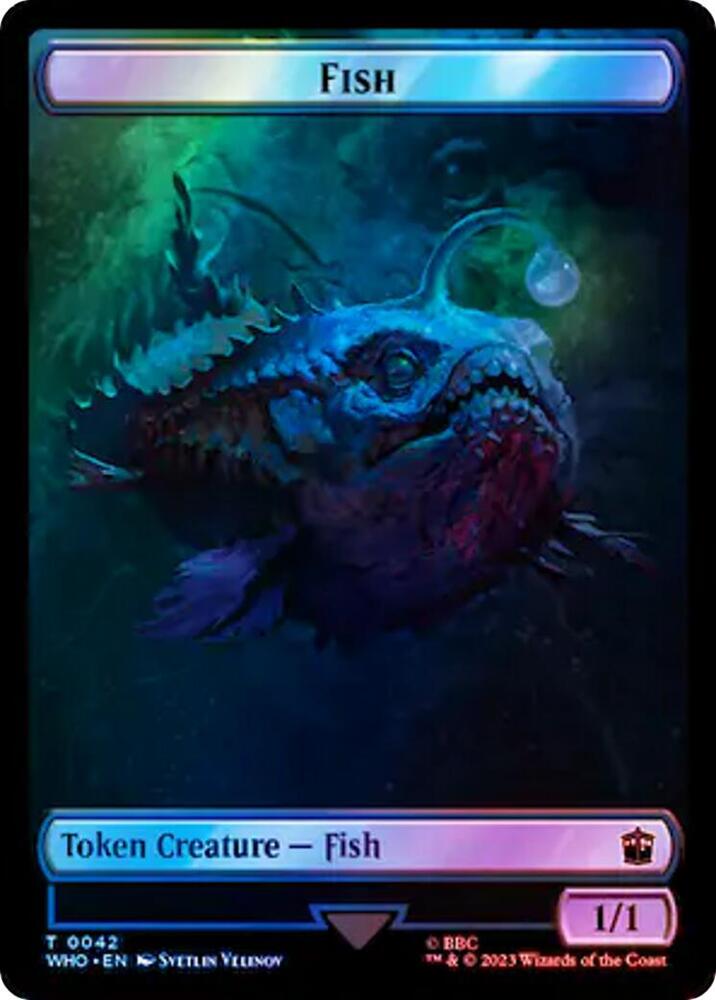 Fish // Mark of the Rani Double-Sided Token (Surge Foil) (42 // 47) [Doctor Who]
