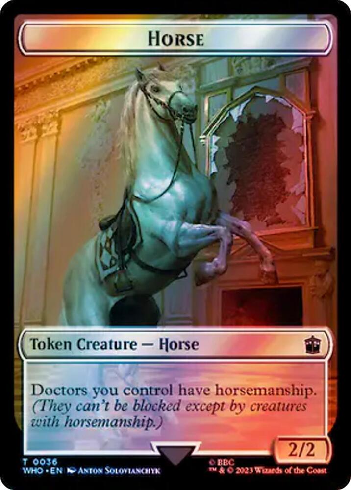Horse // Alien Salamander Double-Sided Token (Surge Foil) (36 // 48) [Doctor Who]