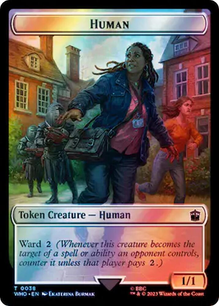 Human (0038) // Food (0058) Double-Sided Token (Surge Foil) (38 // 58) [Doctor Who]