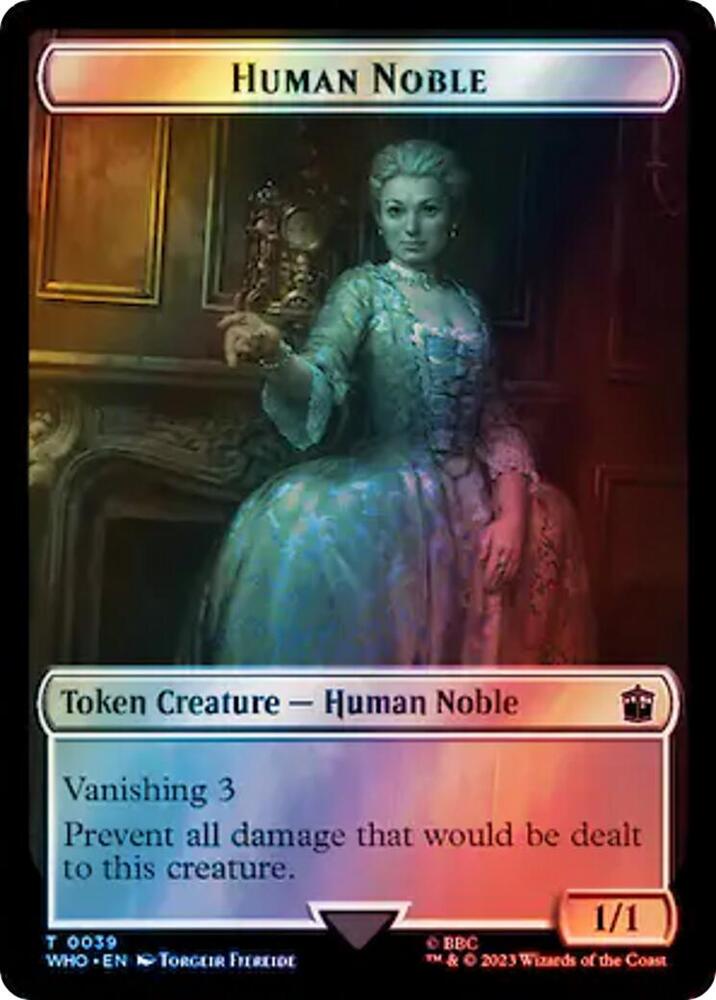 Human Noble // Beast Double-Sided Token (Surge Foil) (39 // 49) [Doctor Who]