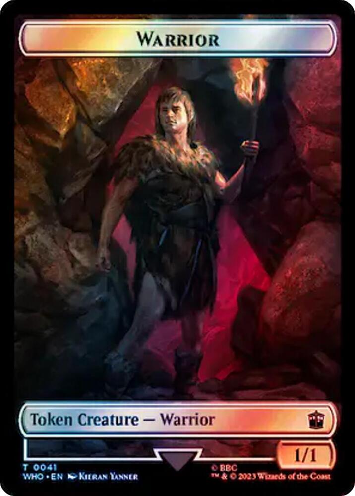 Warrior // Treasure (0060) Double-Sided Token (Surge Foil) (41 // 60) [Doctor Who]