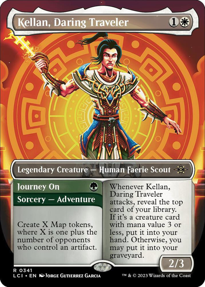 Kellan, Daring Traveler (Borderless) (341) [The Lost Caverns of Ixalan] [Borderless]