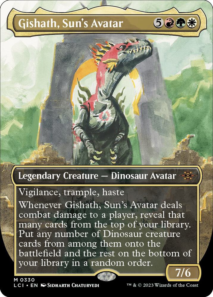 Gishath, Sun's Avatar (Borderless) (330) [The Lost Caverns of Ixalan] [Borderless]