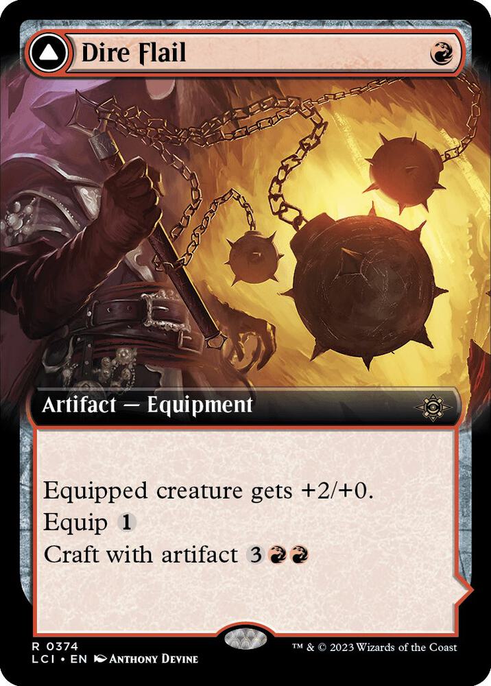 Dire Flail (Extended Art) (374) [The Lost Caverns of Ixalan] [Extended Art]