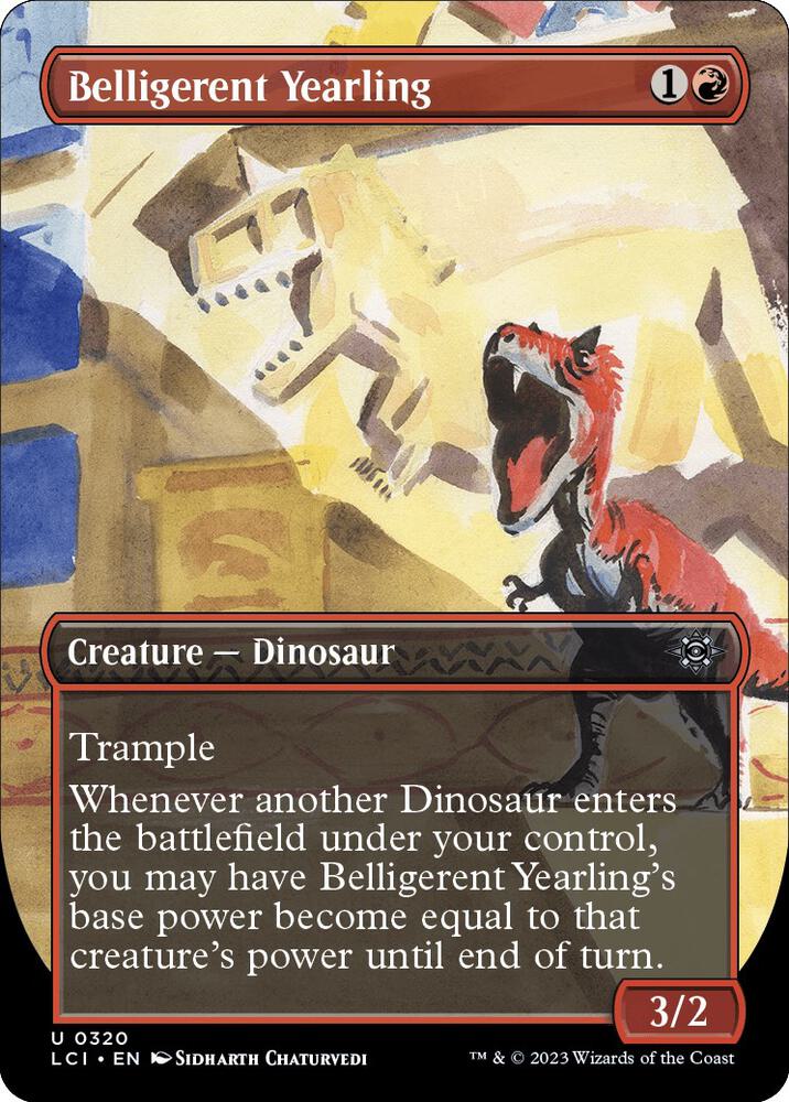 Belligerent Yearling (Borderless) (320) [The Lost Caverns of Ixalan] [Borderless]