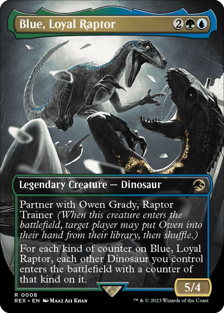 Blue, Loyal Raptor (Borderless) (8) [Jurassic World Collection] [Borderless]
