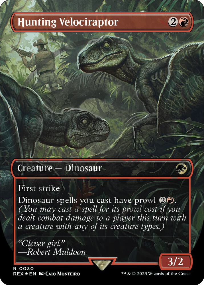 Hunting Velociraptor (Borderless) (Emblem) (30) [Jurassic World Collection] [Borderless]
