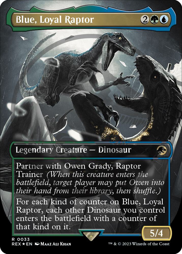 Blue, Loyal Raptor (Borderless) (Emblem) (33) [Jurassic World Collection] [Borderless]