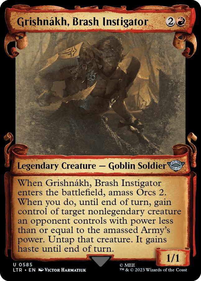 Grishnakh, Brash Instigator (Showcase Scrolls) (585) [The Lord of the Rings: Tales of Middle-earth] [Showcase]