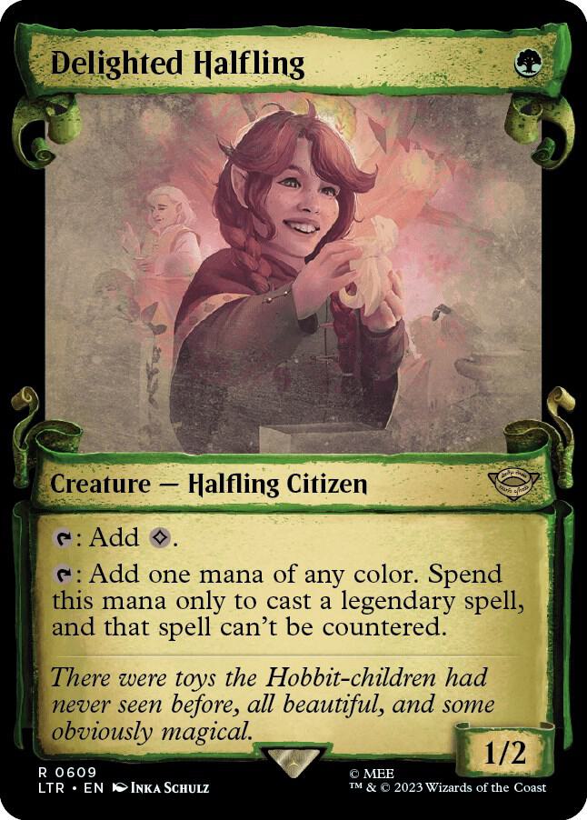 Delighted Halfling (Showcase Scrolls) (609) [The Lord of the Rings: Tales of Middle-earth] [Showcase]