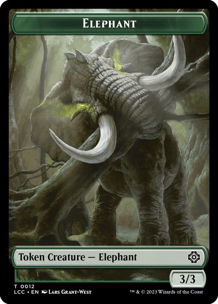 Elephant // Dinosaur Double-Sided Token (12 // 10) [The Lost Caverns of Ixalan Commander]