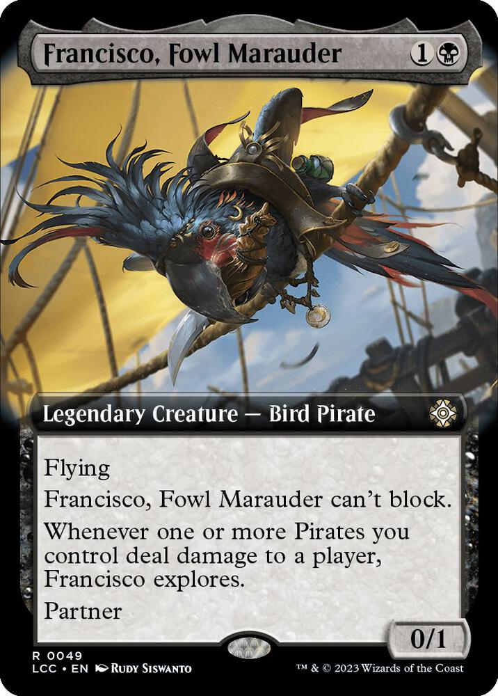 Francisco, Fowl Marauder (Extended Art) (49) [The Lost Caverns of Ixalan Commander] [Extended Art]