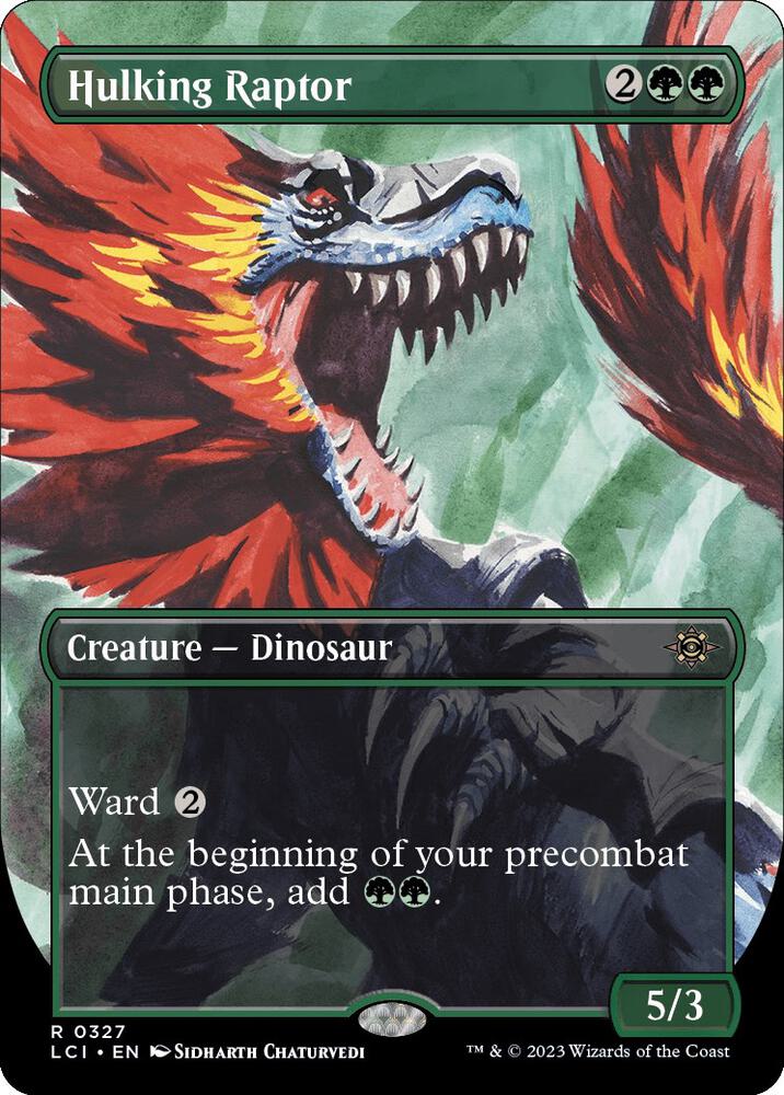 Hulking Raptor (Borderless) (327) [The Lost Caverns of Ixalan] [Borderless]