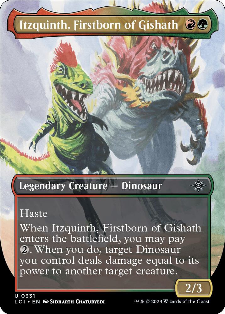 Itzquinth, Firstborn of Gishath (Borderless) (331) [The Lost Caverns of Ixalan] [Borderless]