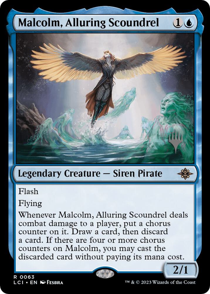 Malcolm, Alluring Scoundrel (63) [The Lost Caverns of Ixalan Promos]