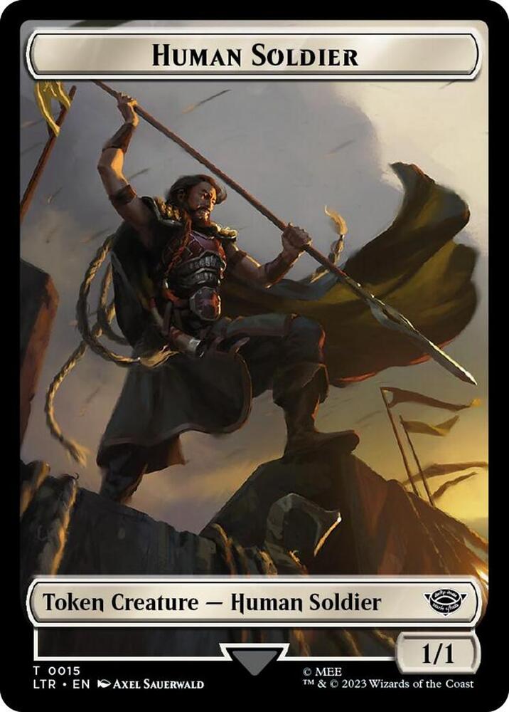 Human Soldier (0015) // Food (0022) Double-Sided Token (Surge Foil) (15 // 22) [The Lord of the Rings: Tales of Middle-earth]