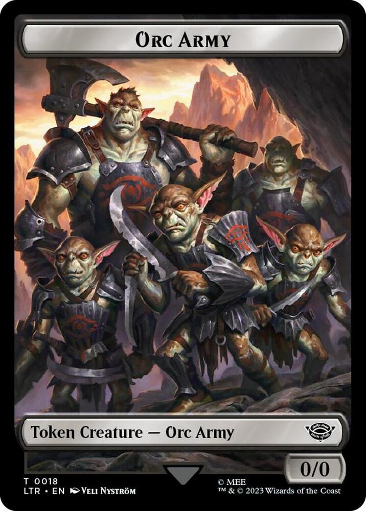Orc Army (0018) // Food (0023) Double-Sided Token (Surge Foil) (18 // 23) [The Lord of the Rings: Tales of Middle-earth]