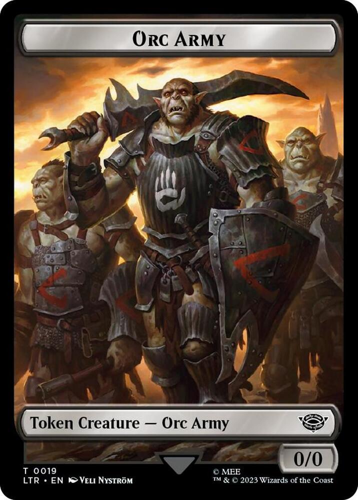 Orc Army (0019) // Food (0023) Double-Sided Token (Surge Foil) (19 // 23) [The Lord of the Rings: Tales of Middle-earth]