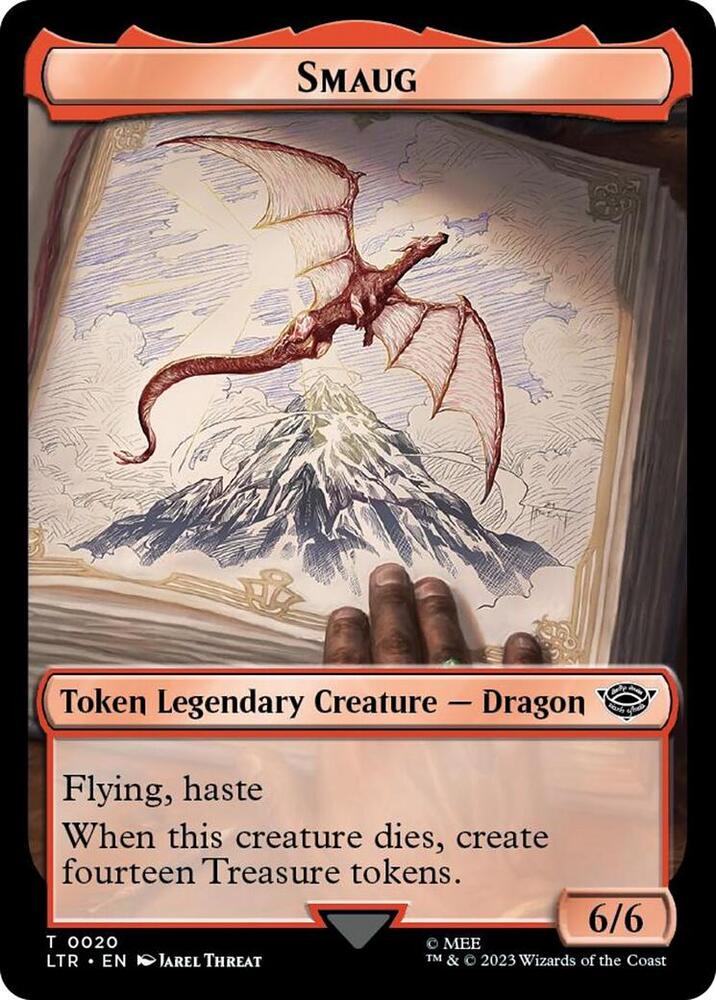 Smaug // Food (0022) Double-Sided Token (Surge Foil) (20 // 22) [The Lord of the Rings: Tales of Middle-earth]