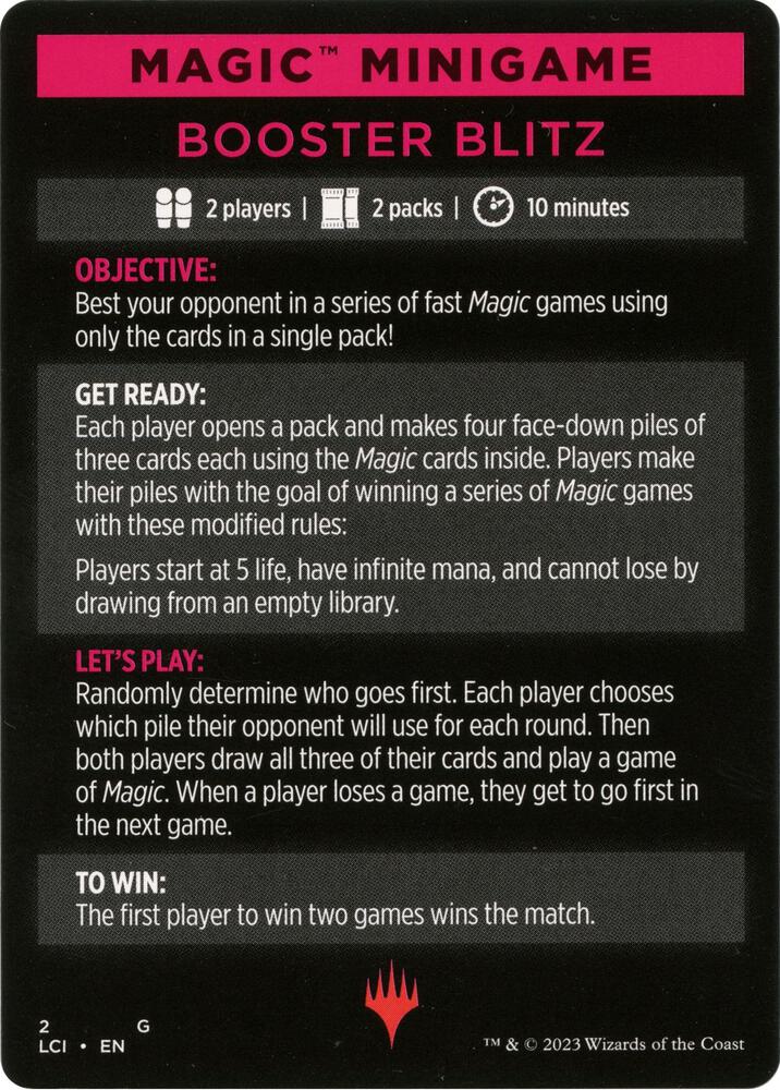 Magic Minigame: Booster Blitz (2) [The Lost Caverns of Ixalan]