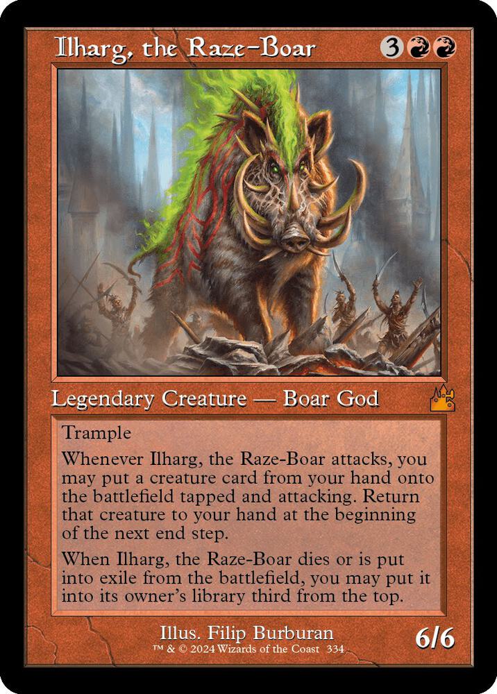 Ilharg, the Raze-Boar (Retro Frame) (334) [Ravnica Remastered]