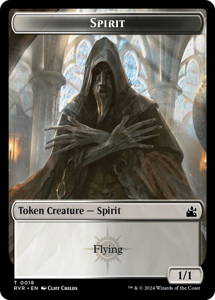 Spirit (0018) // Dragon Double-Sided Token (18 // 7) [Ravnica Remastered]