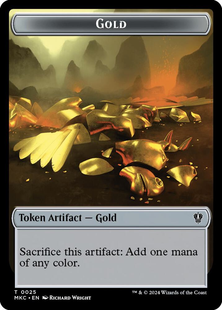 Gold // Lightning Rager Double-Sided Token (25 // 13) [Murders at Karlov Manor Commander]
