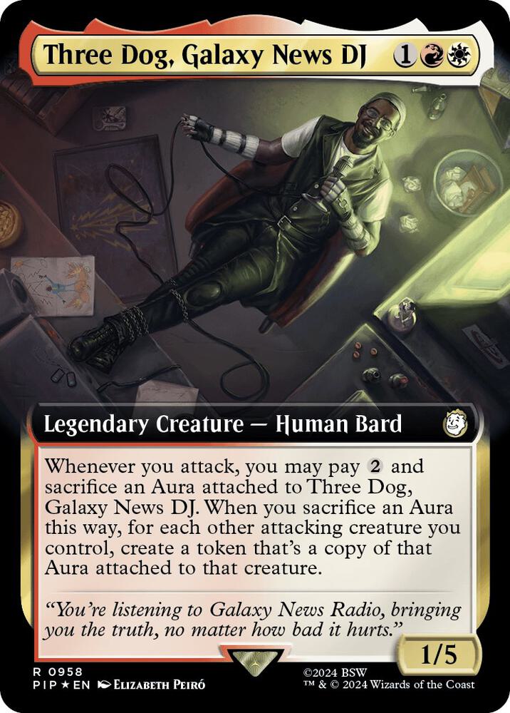 Three Dog, Galaxy News DJ (Extended Art) (Surge Foil) (958) [Fallout] [Extended Art]