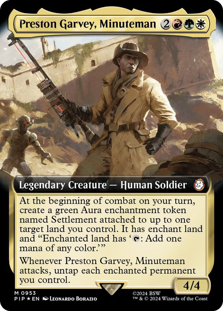 Preston Garvey, Minuteman (Extended Art) (Surge Foil) (953) [Fallout] [Extended Art]