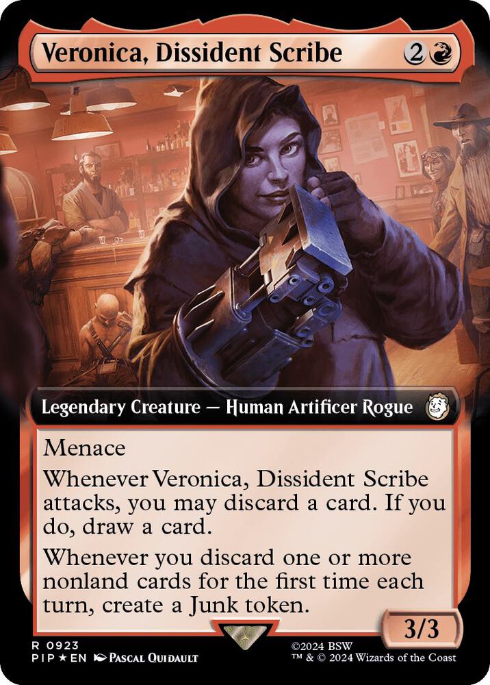 Veronica, Dissident Scribe (Extended Art) (Surge Foil) (923) [Fallout] [Extended Art]