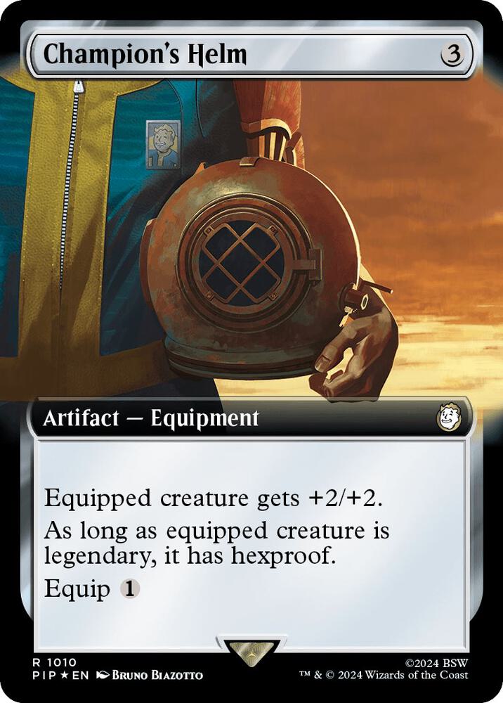 Champion's Helm (Extended Art) (Surge Foil) (1010) [Fallout] [Extended Art]