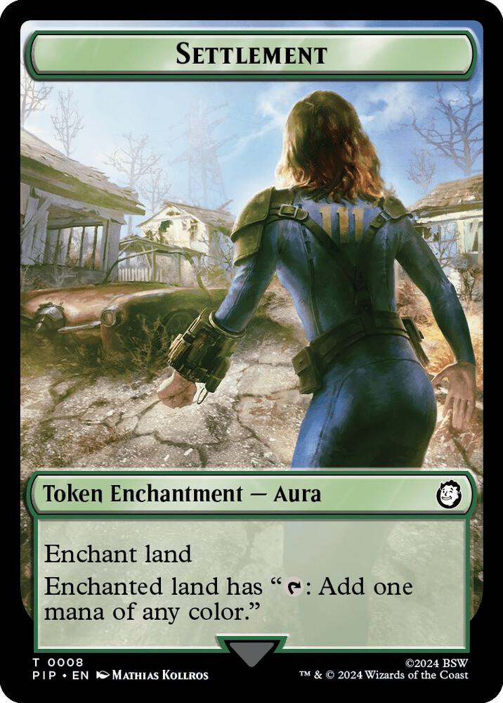 Settlement // Human Soldier Double-Sided Token (8 // 3) [Fallout]