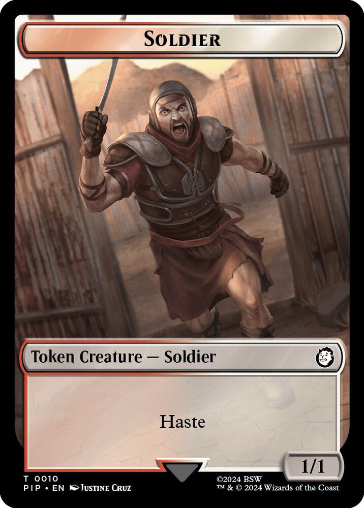 Soldier (0010) // Warrior Double-Sided Token (10 // 5) [Fallout]