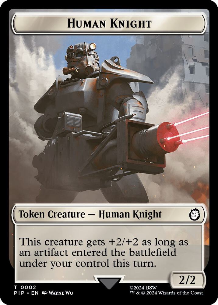 Human Knight // Copy Double-Sided Token (2 // 1) [Fallout]