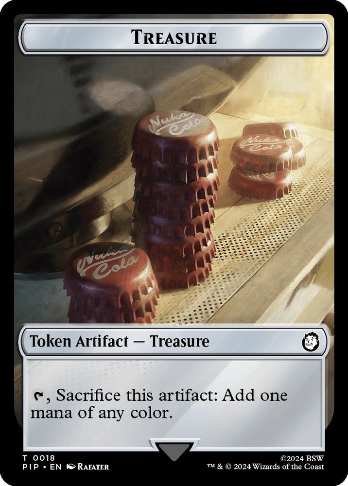 Treasure (0018) // Human Soldier Double-Sided Token (18 // 3) [Fallout]