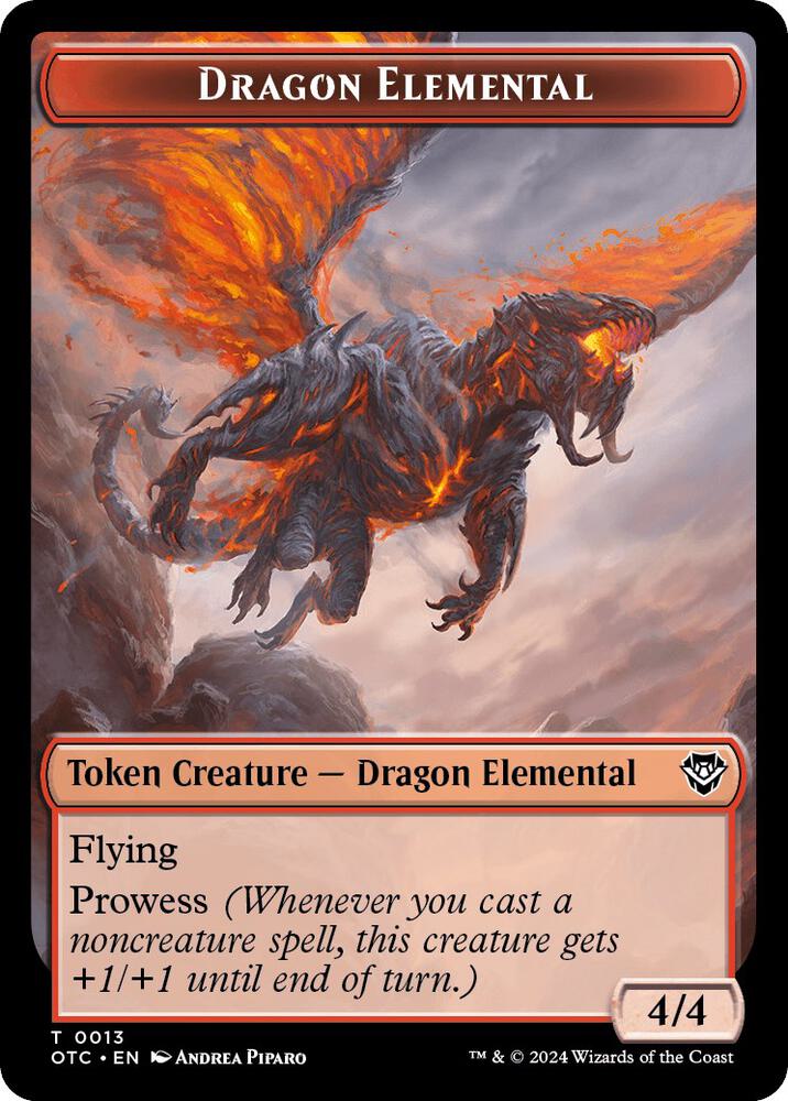 Dragon Elemental // Bird Illusion Double-Sided Token (13 // 4) [Outlaws of Thunder Junction Commander]