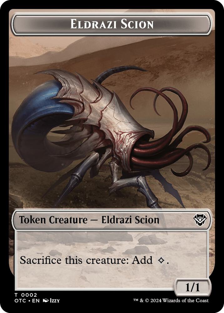 Eldrazi Scion // Manifest Double-Sided Token (2 // 28) [Outlaws of Thunder Junction Commander]