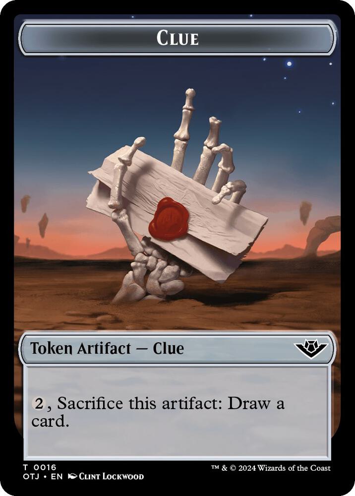 Clue Token (16) [Outlaws of Thunder Junction]