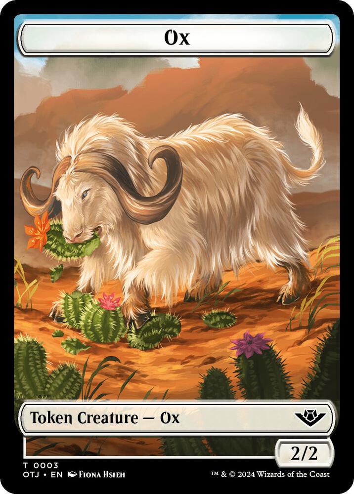 Ox // Plot Double-Sided Token (3 // 20) [Outlaws of Thunder Junction]