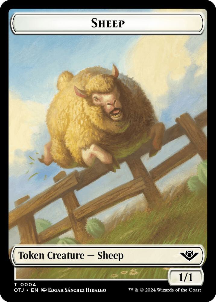Sheep Token (4) [Outlaws of Thunder Junction]