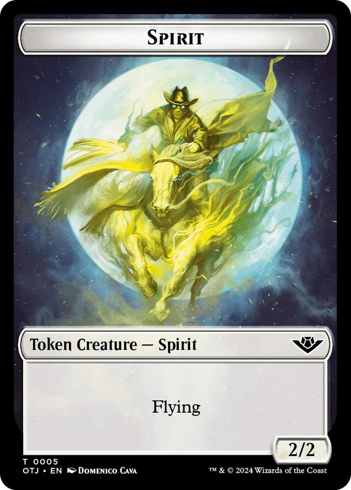 Spirit Token (5) [Outlaws of Thunder Junction]