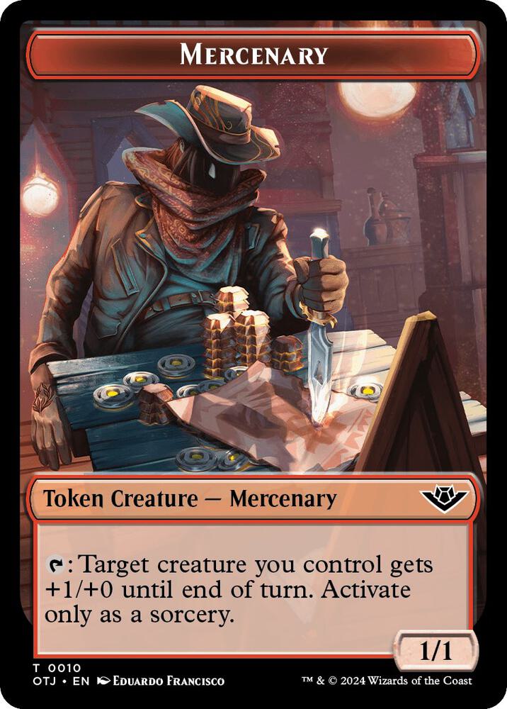 Mercenary // Zombie Rogue Double-Sided Token (10 // 15) [Outlaws of Thunder Junction]