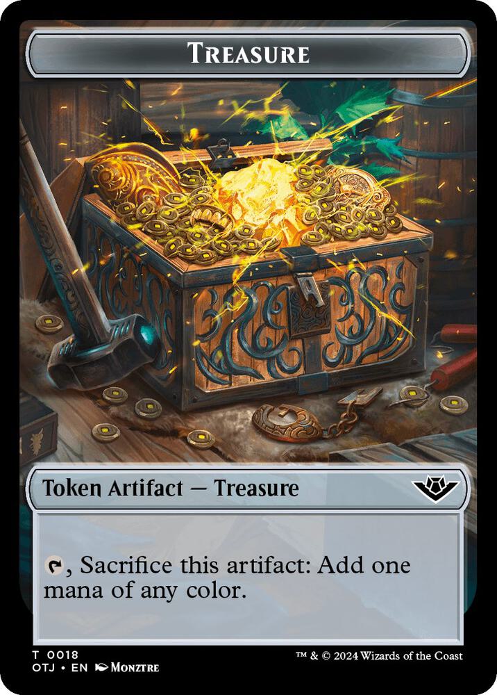 Treasure // Blood Double-Sided Token (18 // 2) [Outlaws of Thunder Junction]