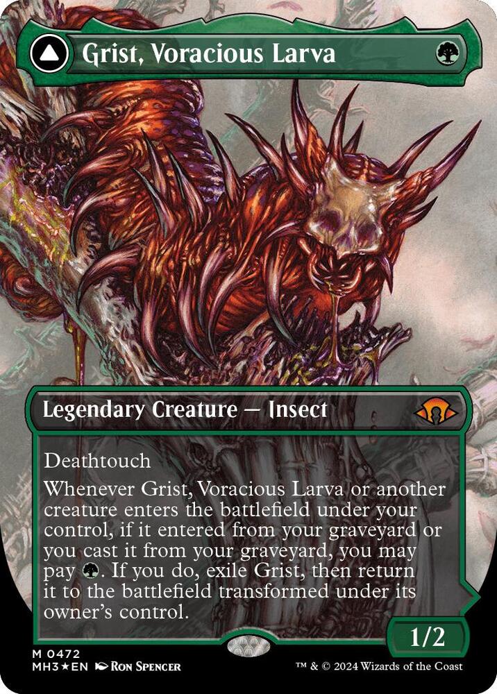 Grist, Voracious Larva (Borderless) (Textured Foil) (472) [Modern Horizons 3]