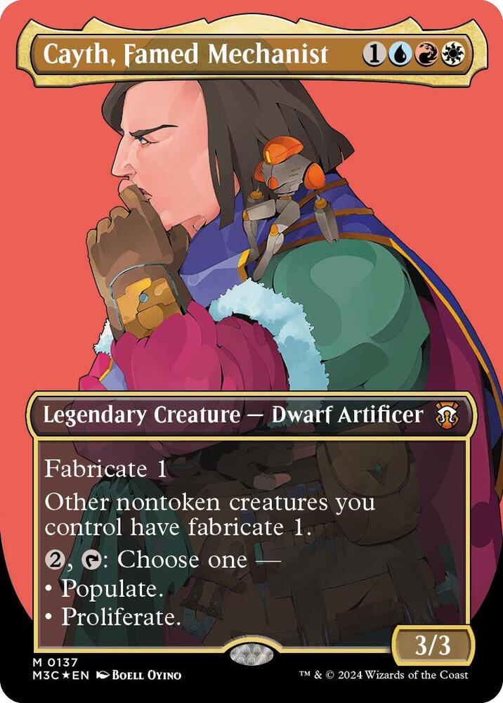 Cayth, Famed Mechanist (Borderless) (Ripple Foil) (137) [Modern Horizons 3 Commander]