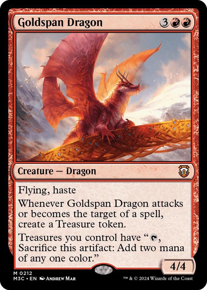Goldspan Dragon (Ripple Foil) (212) [Modern Horizons 3 Commander]