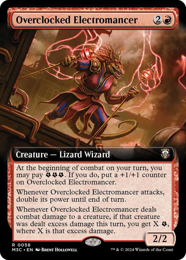 Overclocked Electromancer (Extended Art) (Ripple Foil) (58) [Modern Horizons 3 Commander]